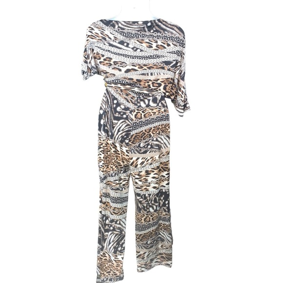 COPY - Plus Size Animal Print Short Sleeve Romper - Picture 5 of 6